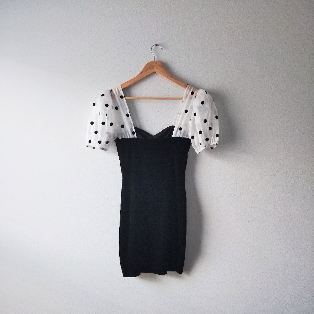 Nordstrom Lush BabyDoll Polka Dot Dress - Picture 2 of 5